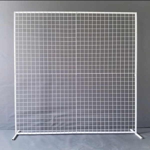 Square Backdrop Wall White Grid Line 2*2m