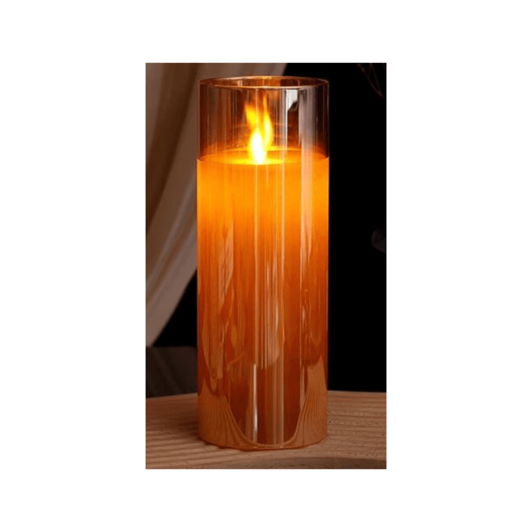 Candle 20cm琥珀色,玻璃,摇摆 20cm - 匠心艺·JXY Event Props Rental