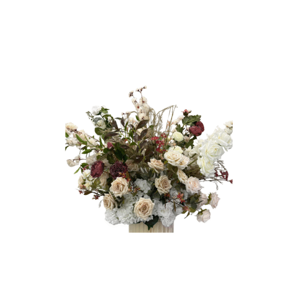 Pedestal Flower Fuchsia + White + Ivory