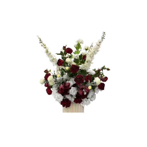 Pedestal Flower Red +White